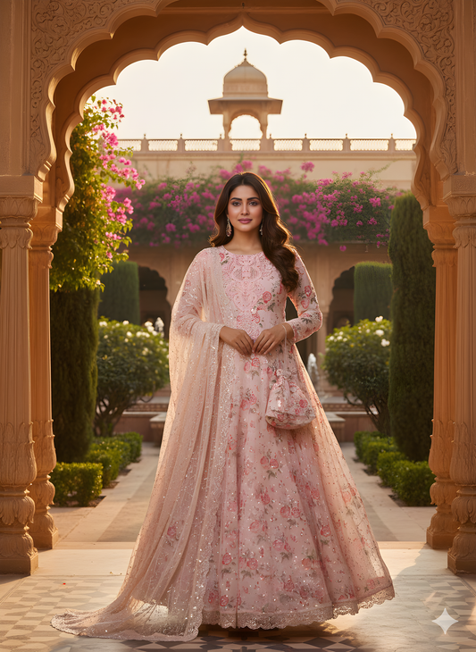 REGAL GLOW SEQUINE NET LONG MAXI