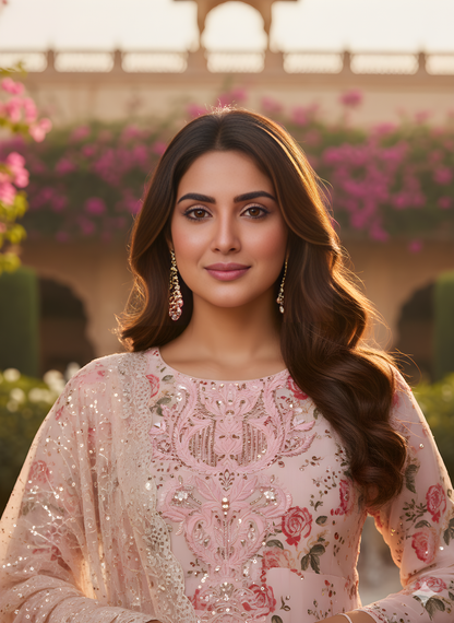 REGAL GLOW SEQUINE NET LONG MAXI