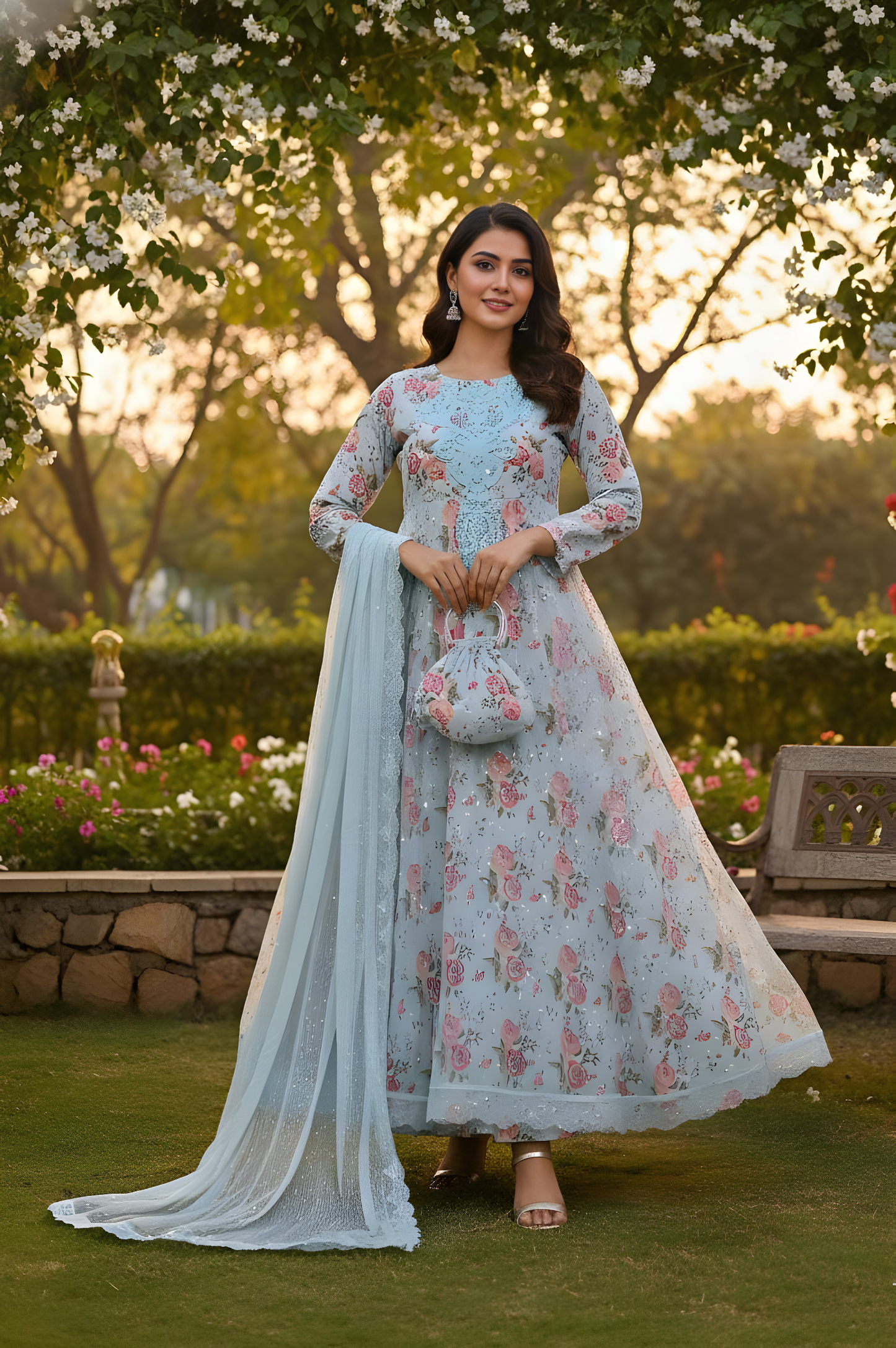 REGAL GLOW SEQUINE NET LONG MAXI