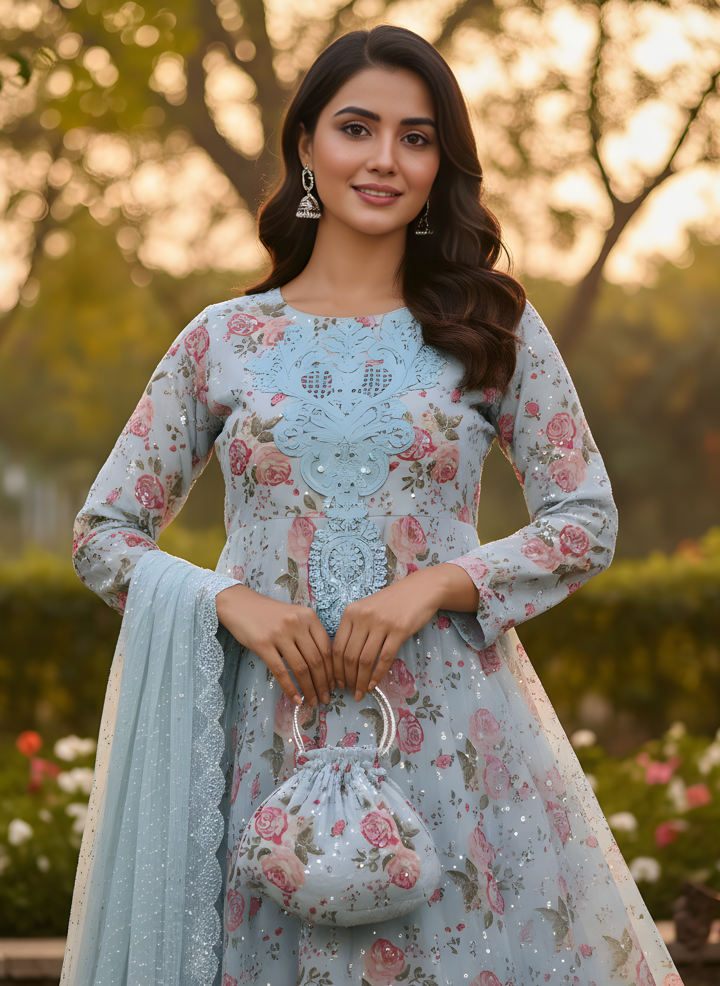 REGAL GLOW SEQUINE NET LONG MAXI