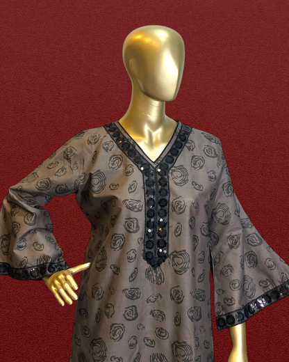 2-Piece Printed Cotton Suit – Comfortable & Stylish MMG-D-114