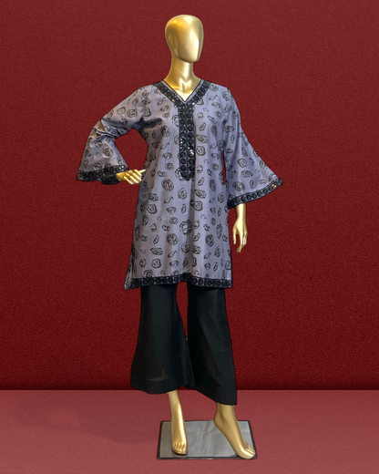 2-Piece Printed Cotton Suit – Comfortable & Stylish MMG-D-114