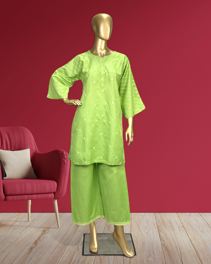 Embroidered Doria PC Cotton 2-Piece Suit MMG-D-178