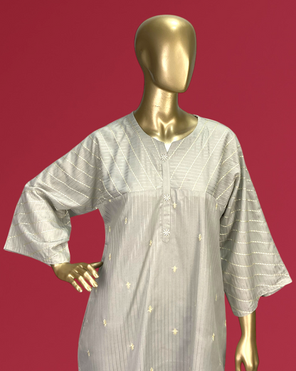 Embroidered Doria PC Cotton 2-Piece Suit MMG-D-178