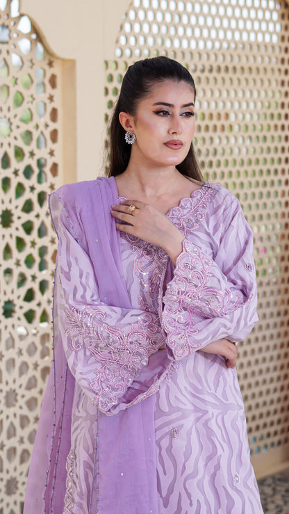 MAHIN Luxe Kurta Set | Jacquard Chiffon Luxury Wear MMG-1341