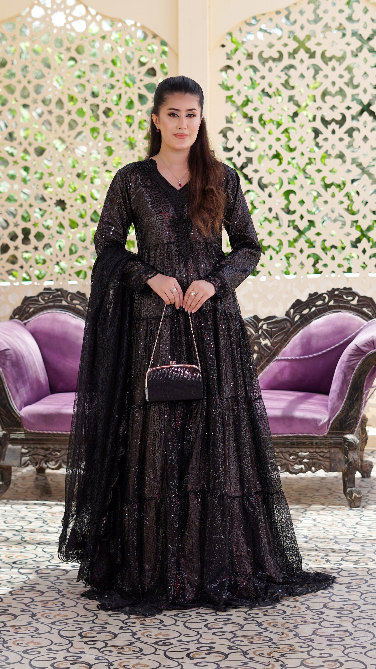 Sitara Royale Heavy Sequin Maxi | Luxury Party Wear Dress