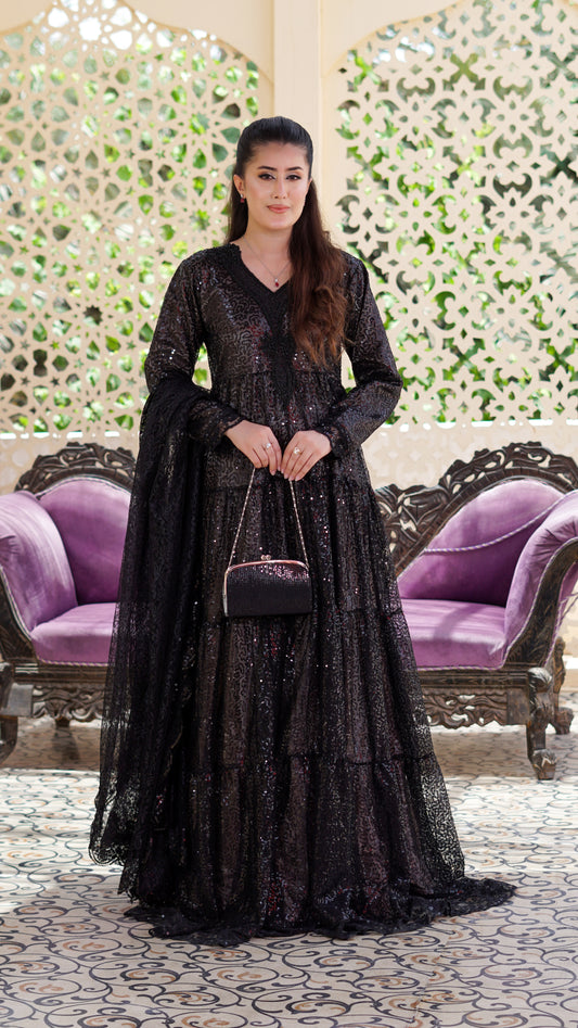 Sitara Royale Heavy Sequin Maxi | Luxury Party Wear Dress