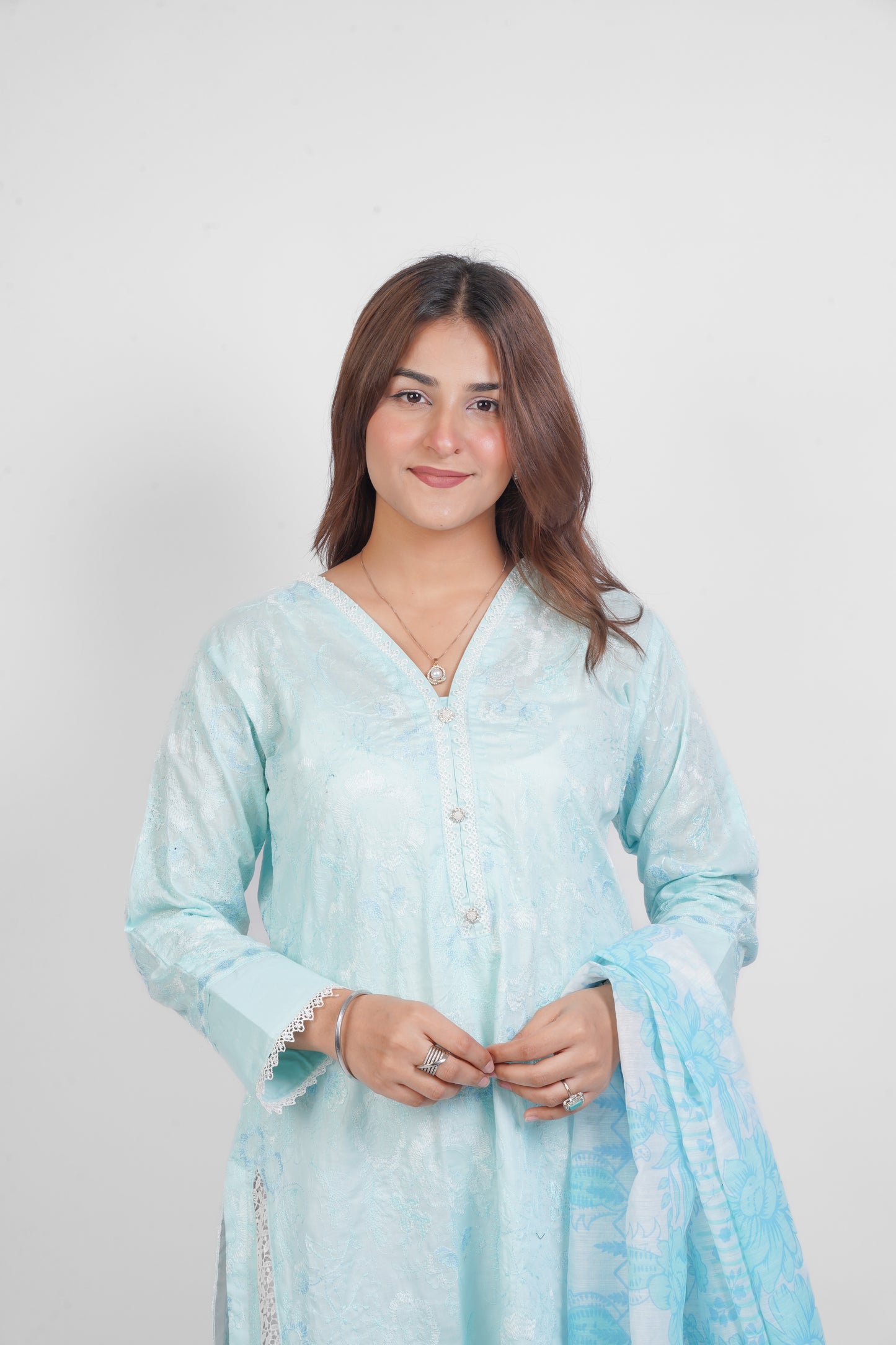 SUMMER DREAM |3-PIECE 100% COTTON EMBROIDERED SHIRT WITH TUSSELS|FLAPPER WITH CHICKEN KARI| DIGITAL PRINTED DUPATTA  MMG-901