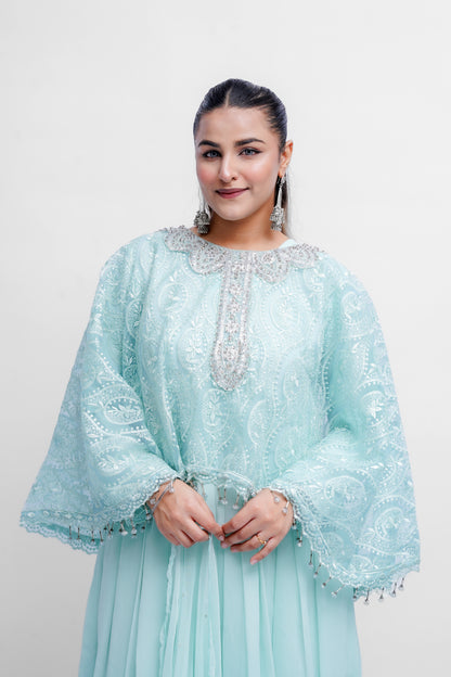 CHIFFON CAP STYLE LONG FROCK