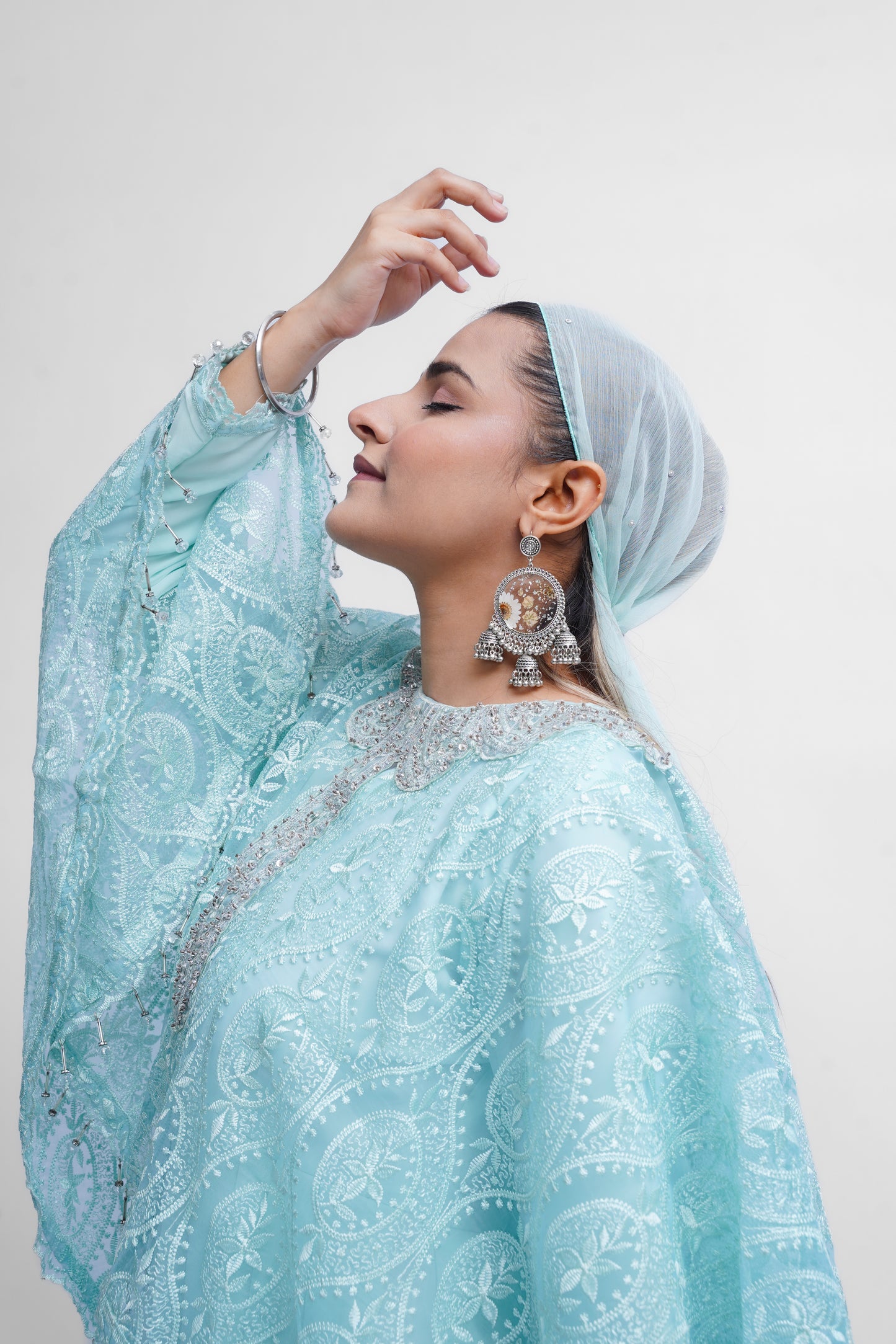 CHIFFON CAP STYLE LONG FROCK