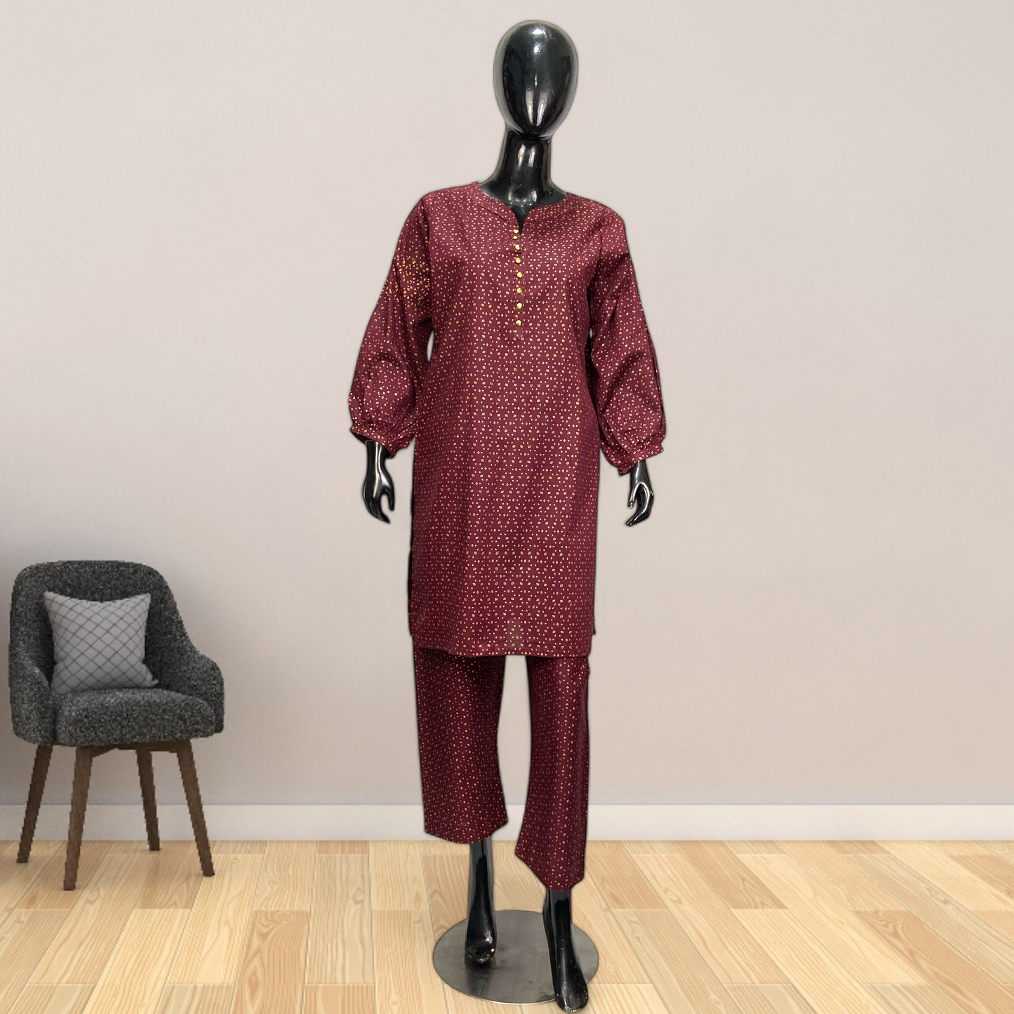 2-Piece Block Print Cotton Suit – Effortless Style & Comfort MMG-D-127