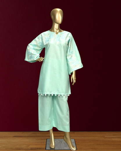 Doria PC Cotton 2-Piece Suit | Front & Back Embroidered | MMG-D-175