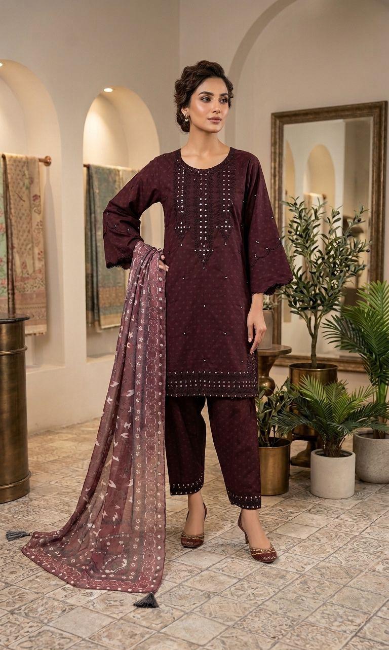 MAHVEEN CHARM 100% COTTON KURTA SET MMG-1256