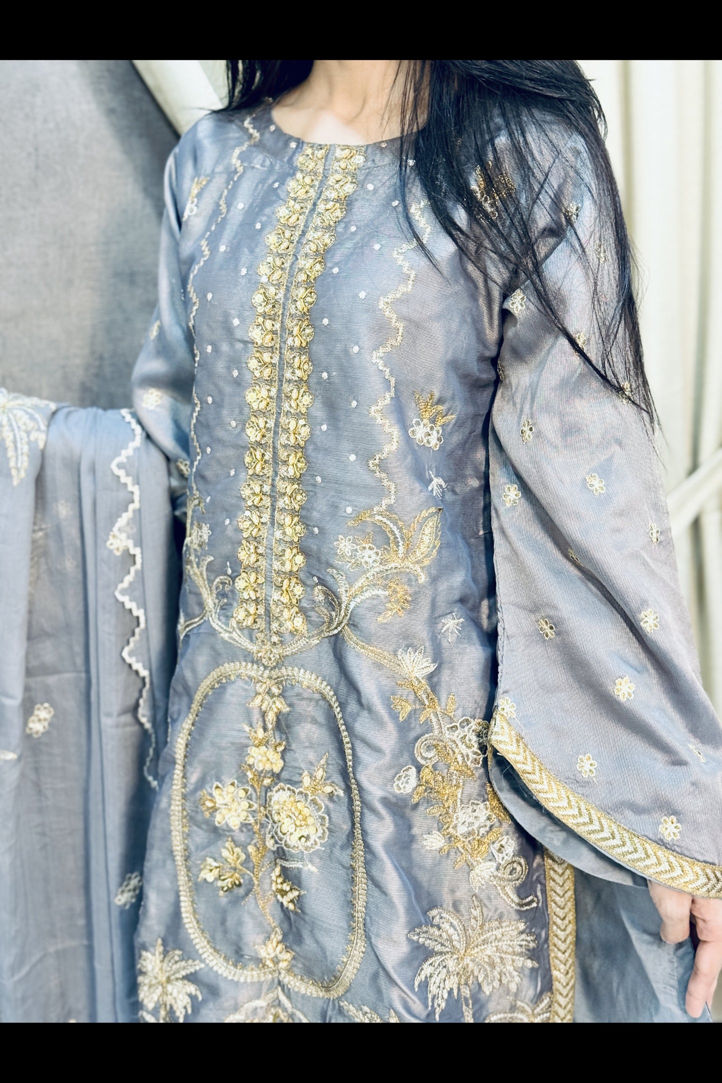 NOOR E MEHSURI|3 PIECE EMBROIDERED MEHSURI SHIRT|JAMAWAR TROUSER|EMBROIDERED DUPATTA MMG-808