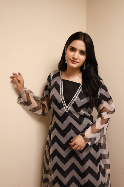 FAIRY|2-PIECE ELEGANT & CLASSICAL MAXI TISSUE FABRIC WITH MALAI TROUSER MMG 89