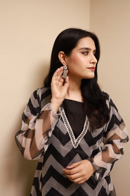 FAIRY|2-PIECE ELEGANT & CLASSICAL MAXI TISSUE FABRIC WITH MALAI TROUSER MMG 89
