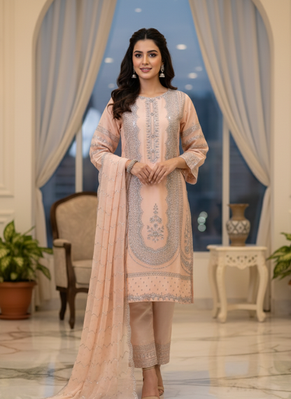 MEHRU SHIMMER SEQUINE EMB FESTIVE EDIT MMG-1158