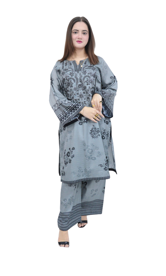 GRACEFUL ERA|3-PIECE DIGITAL PRINTED EMBROIDERED SHIRT|PRINTED FLAPPER|CHIFFON PRINTED DUPATTA MMG-1040