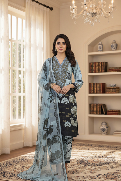 KAIRA|3-PIECE DIGITAL PRINTED KURTA SET MMG-10001