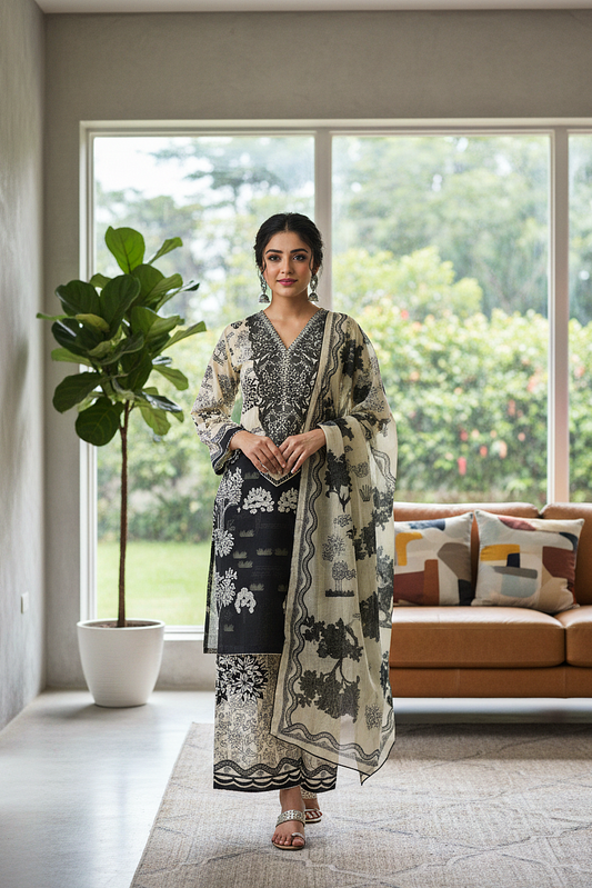 KAIRA|3-PIECE DIGITAL PRINTED KURTA SET MMG-10001