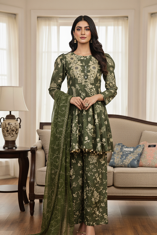NARGIS|DIGITAL PRINTED PEPLUM MMG-1075