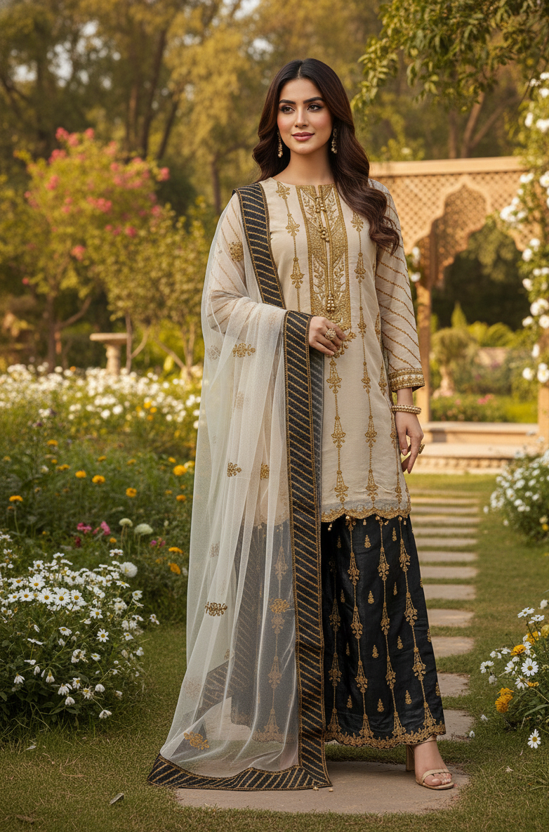 MEHWAR MASURI EMB KURTA SET MMG-810