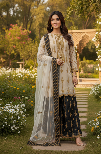 MEHWAR MASURI EMB KURTA SET MMG-810