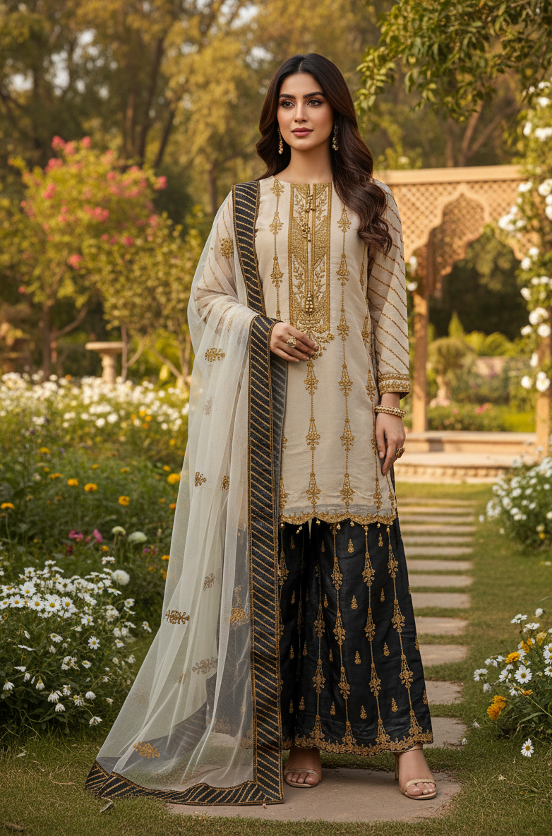 MEHWAR MASURI EMB KURTA SET MMG-810