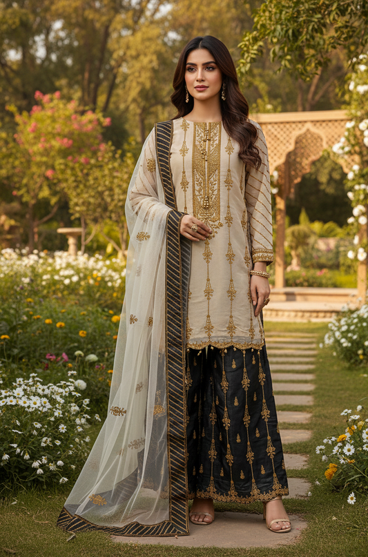 MEHWAR MASURI EMB KURTA SET MMG-810