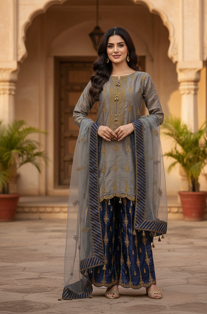 MEHWAR MASURI EMB KURTA SET MMG-810