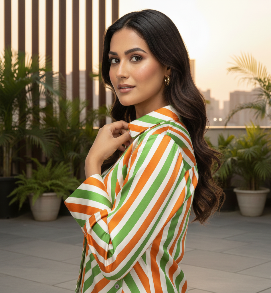 TUNIC SATIN DUO KURTA SET 2PIECE