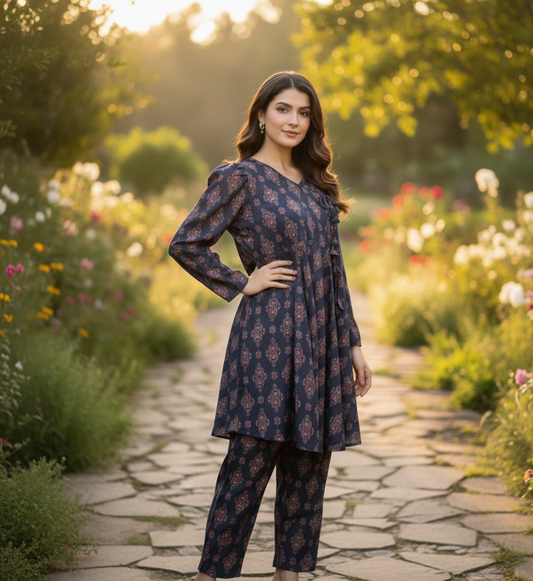 SAFFRON DRIFT SET PRINTED 2 PIECE MMG D-106