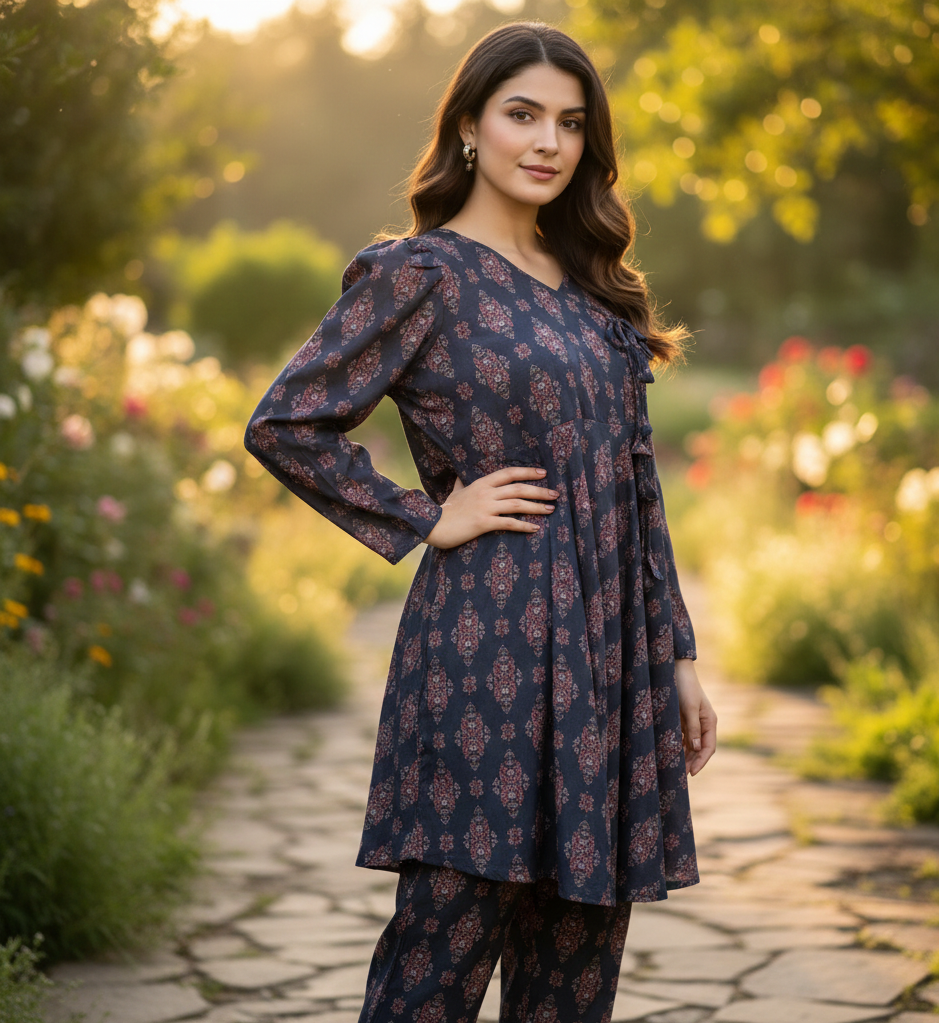 SAFFRON DRIFT SET PRINTED 2 PIECE MMG D-106