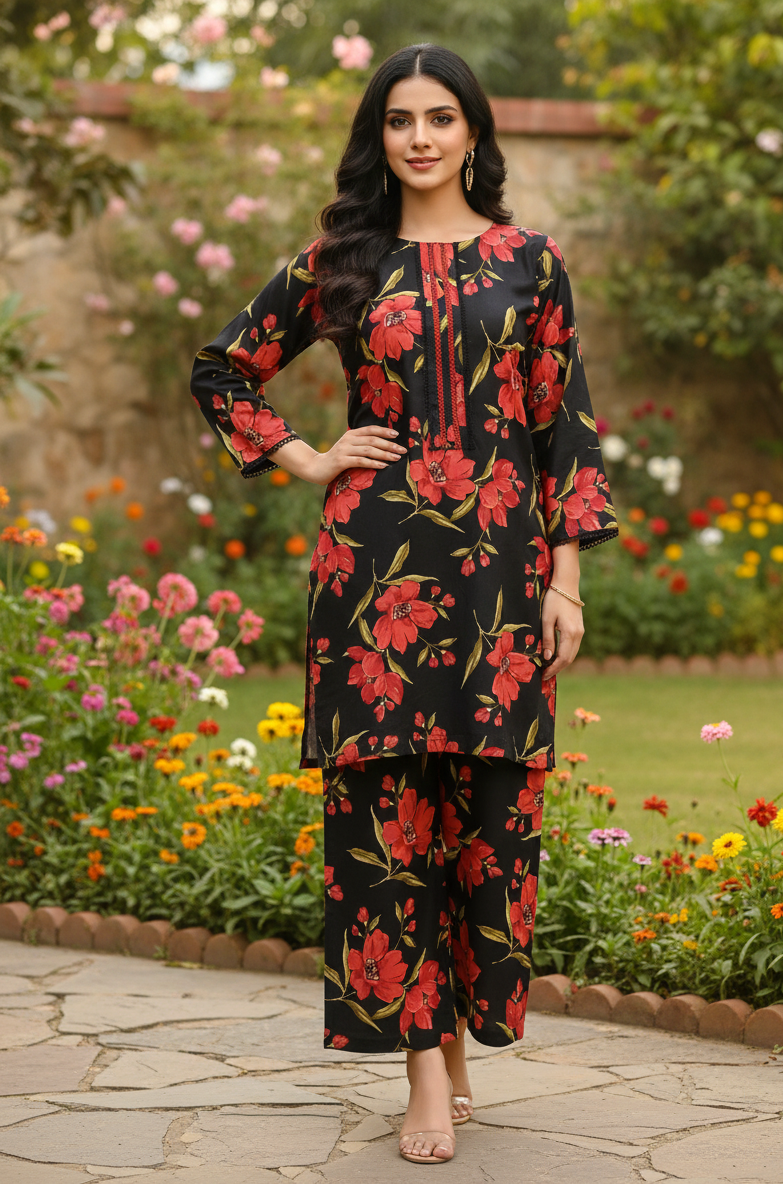FLORA VIBE PRINTED KURTA SETMMG D-172