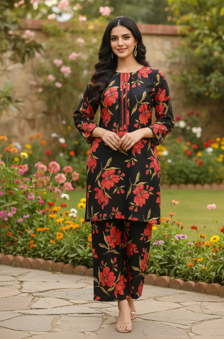 FLORA VIBE PRINTED KURTA SETMMG D-172