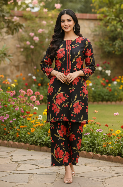 FLORA VIBE PRINTED KURTA SETMMG D-172
