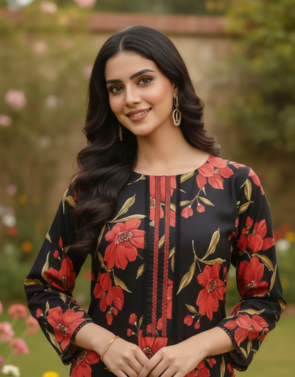 FLORA VIBE PRINTED KURTA SETMMG D-172