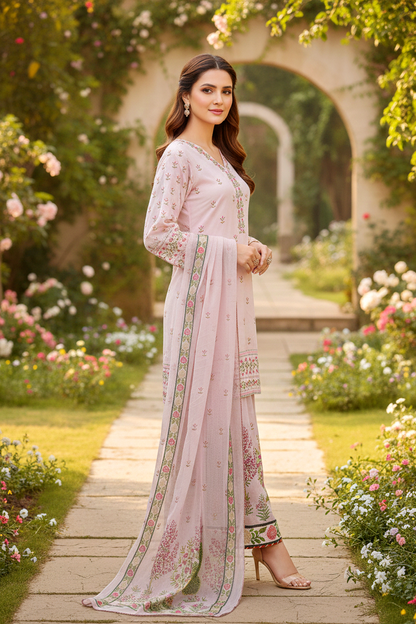 RANGREZ DIGITAL PRINTED SWISS LAWN KURTA SET