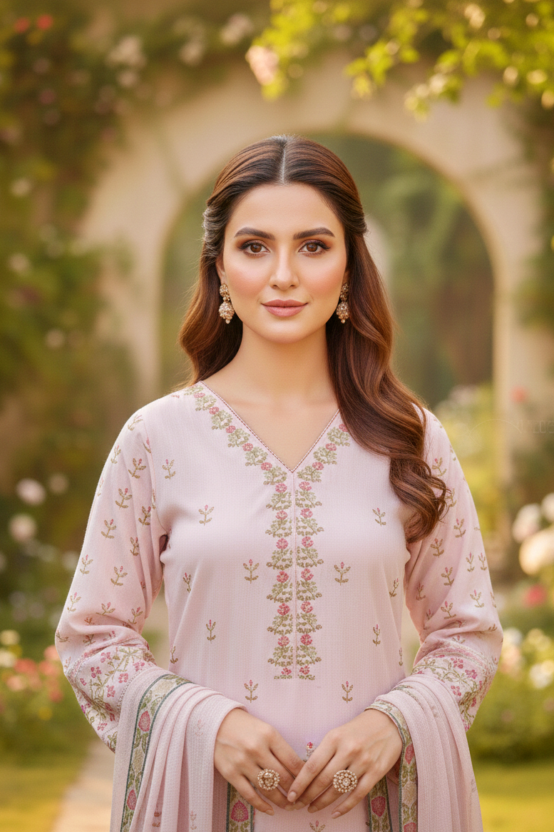 RANGREZ DIGITAL PRINTED SWISS LAWN KURTA SET