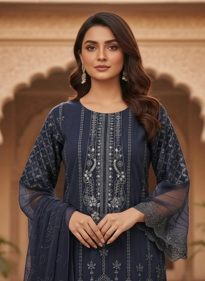 ORGANZA BORING WORK EMB KURTA SET MMG-950