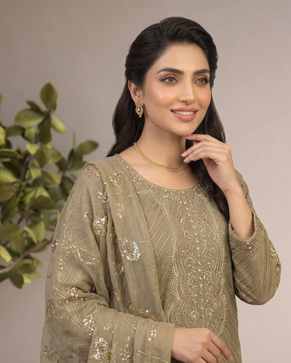 NERINA ORGANZA EMB KURTA SET MMG-806