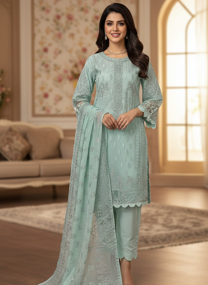 TAJ ORGANZA KURTA SET MMG-1062