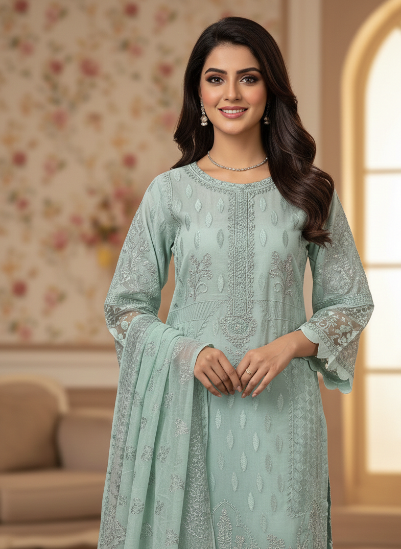 TAJ ORGANZA KURTA SET MMG-1062