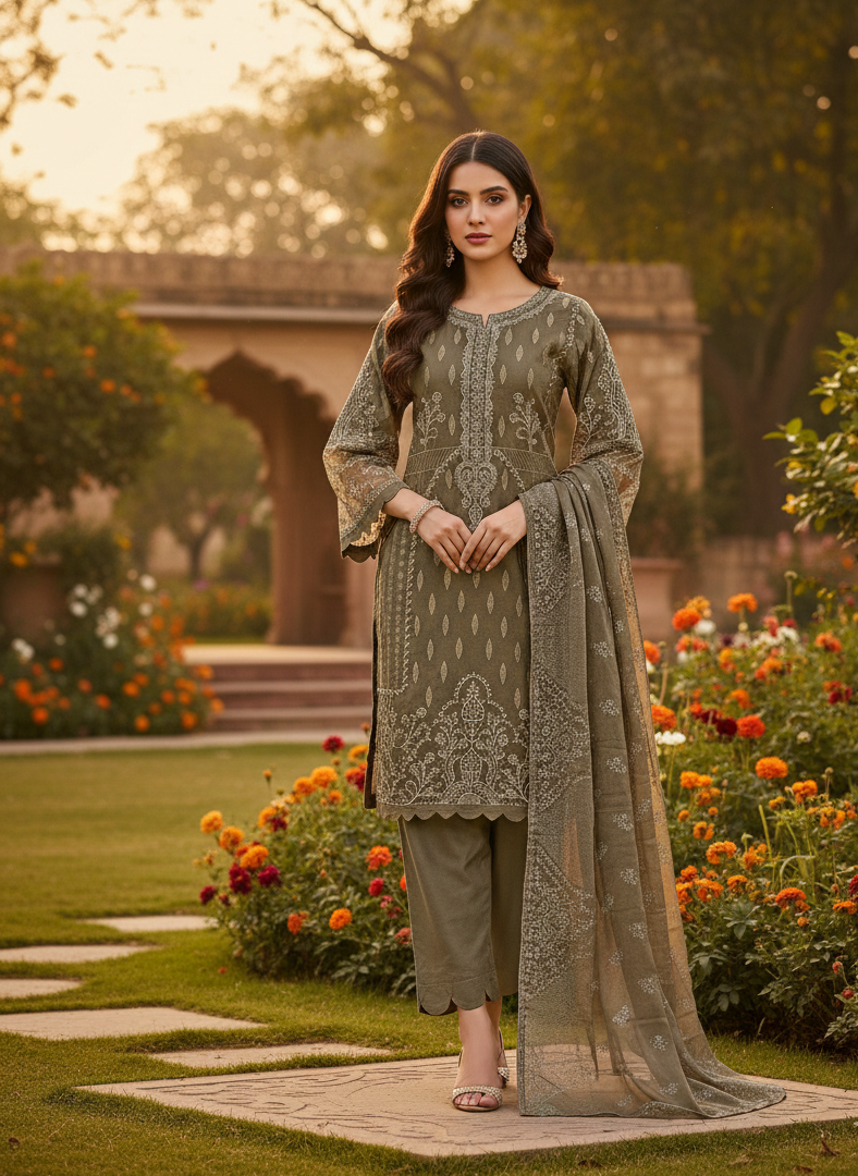 TAJ ORGANZA KURTA SET MMG-1062
