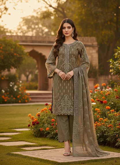 TAJ ORGANZA KURTA SET MMG-1062