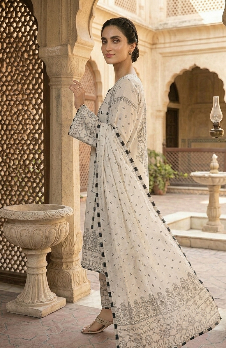 RUHANI THREADWORK COTTON KURTA SET MMG-1220