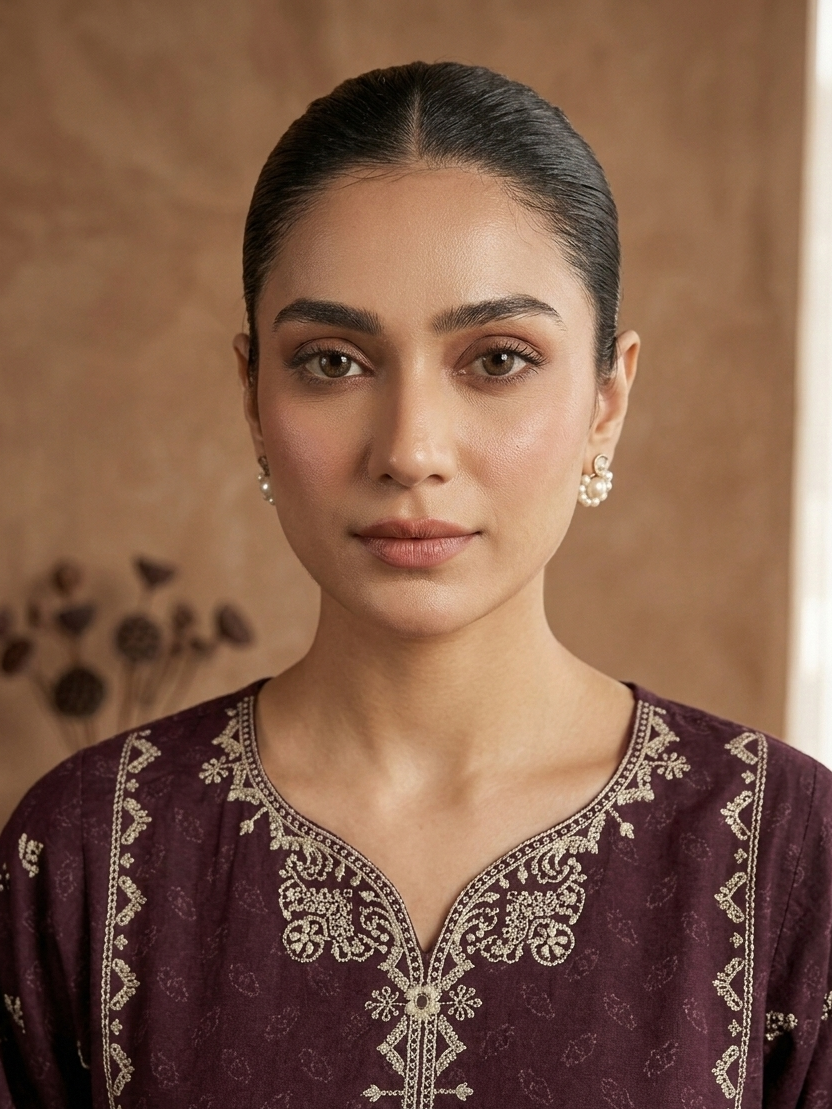 LUMIERE BLOOM SELF PRINTED COTTON KURTA SET MMG-1217