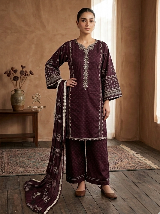 LUMIERE BLOOM SELF PRINTED COTTON KURTA SET MMG-1217