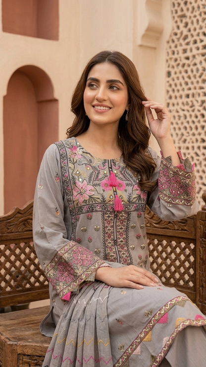 LAILAA EMBROIDERED COTTON SET MMG-1212