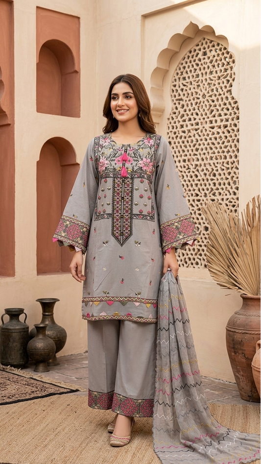 LAILAA EMBROIDERED COTTON SET MMG-1212